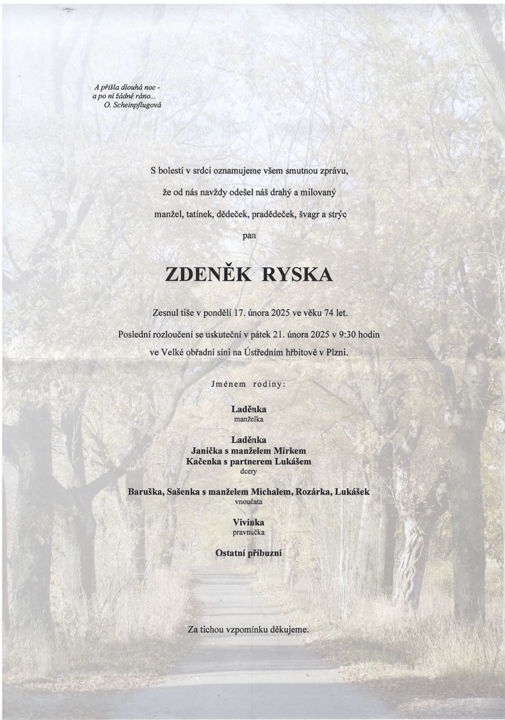 Obrázek novinky - S bolestí v srdci oznamujeme všem smutnou zprávu...